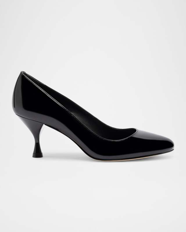 Michelle Leather Low-Heel Pumps